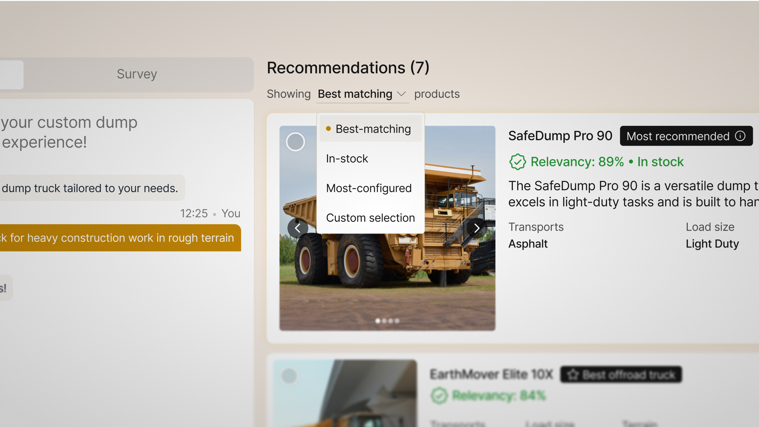 In-stock filter UI